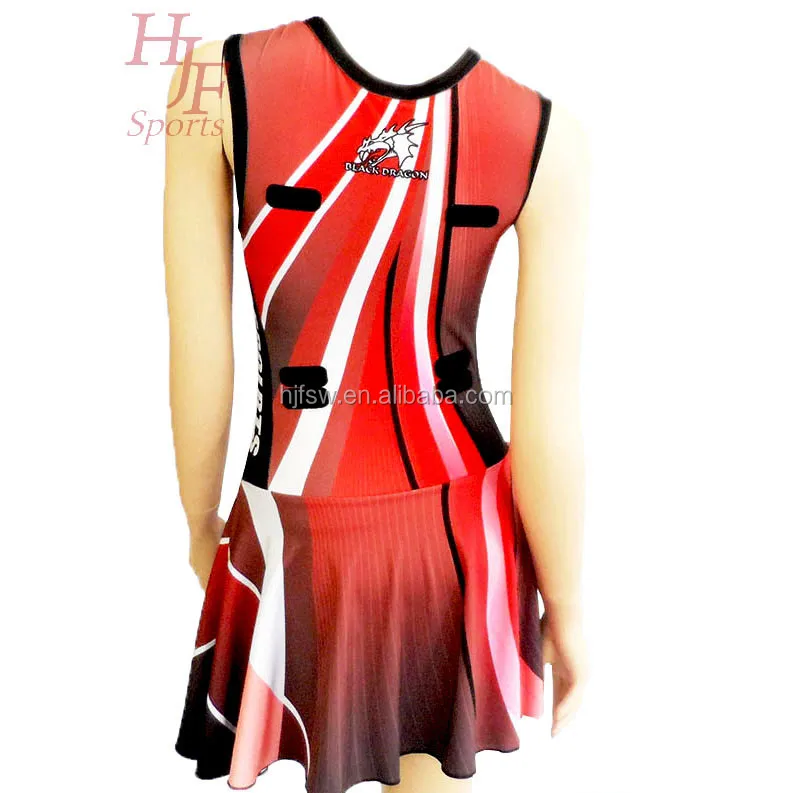 best quality custom sublimated red/royal netball bodysuit&uniform sport wear