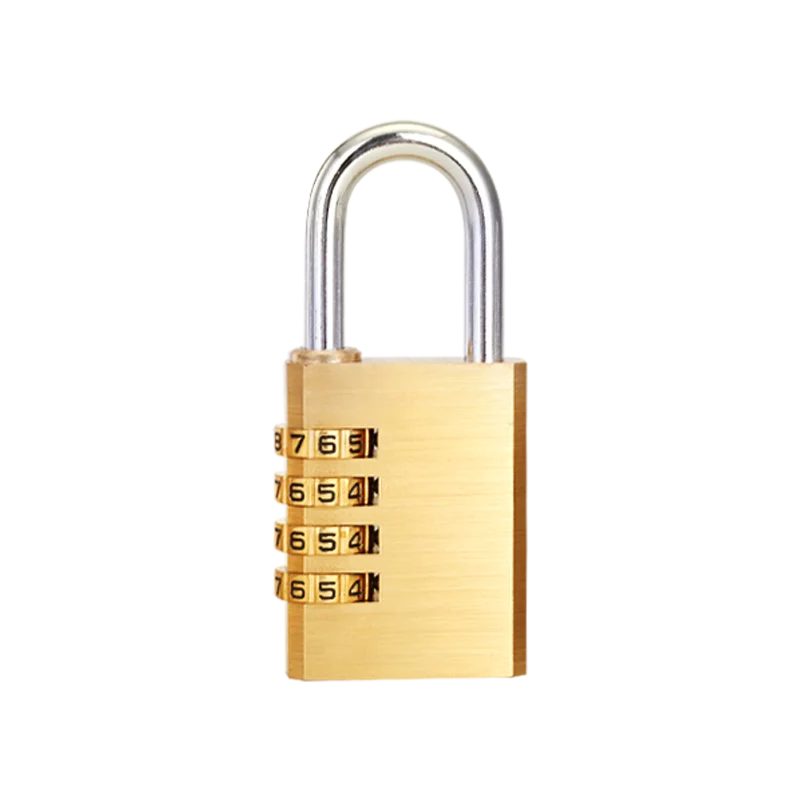 Hot sales 4 Digit Number Code combination mini brass padlock Security Luggage bag padlock for Travel Home