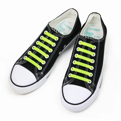 Elastic No Tie Lazy Silicone Flat stretch Sneaker Shoe Laces Running crazy shoe laces