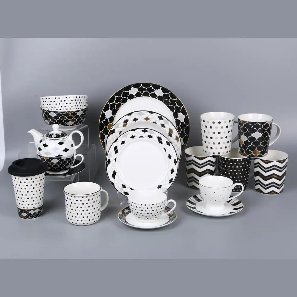 On line sale  royal creative black series super white porcelain tableware
