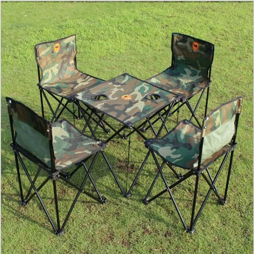 Оптовая продажа камуфляжный портативный складной стол стул для кемпинга и