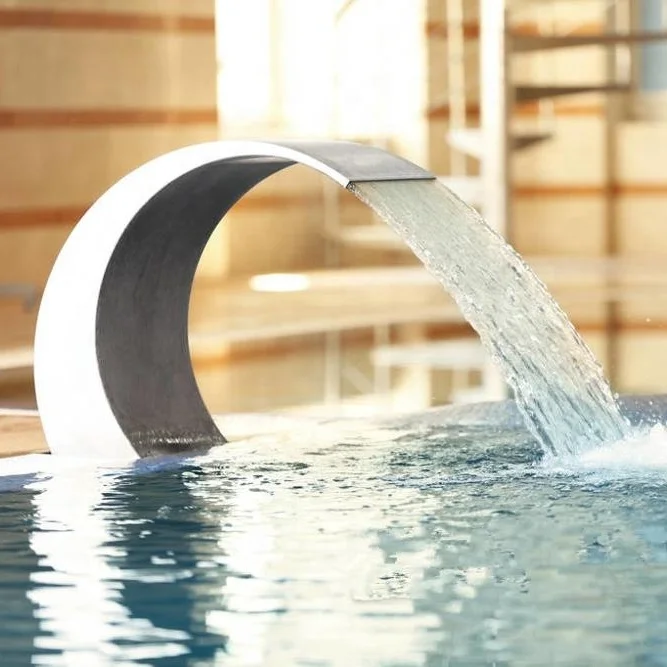 Водопад из нержавеющей стали с лезвием для воды для использования в помещении для бассейна