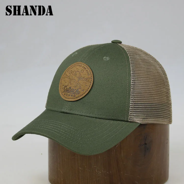 High Quality Personalized promotional trucker hats wholesale custom trucker leather patch cap
