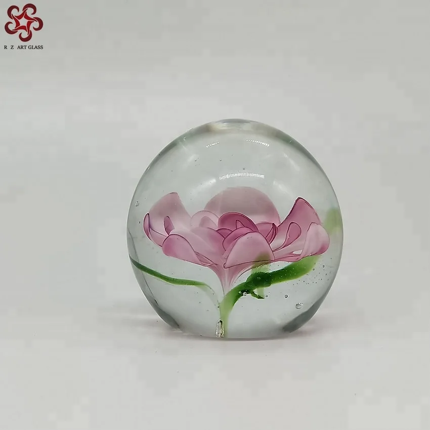 Modern Handicraft Colorful Flower Ball Murano Glass