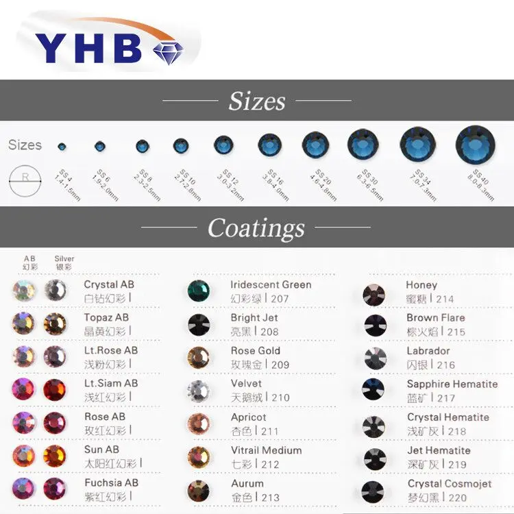 2024 YHB Hot Sale Flat Back Thermal Repair Premium Pine Gel Garment Accessory Loose Crystal Stones