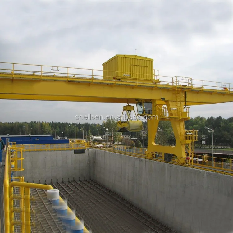 5 ton 10 ton 15 ton 20 ton double girder gantry crane with grab bucket