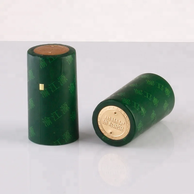Green Matte Metallic Finish PVC Heat Shrink Caps