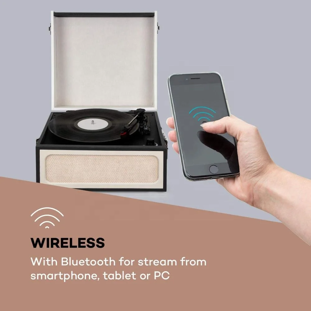 Wholesale modern turntable tocadiscos,wooden suitcase record player with legs