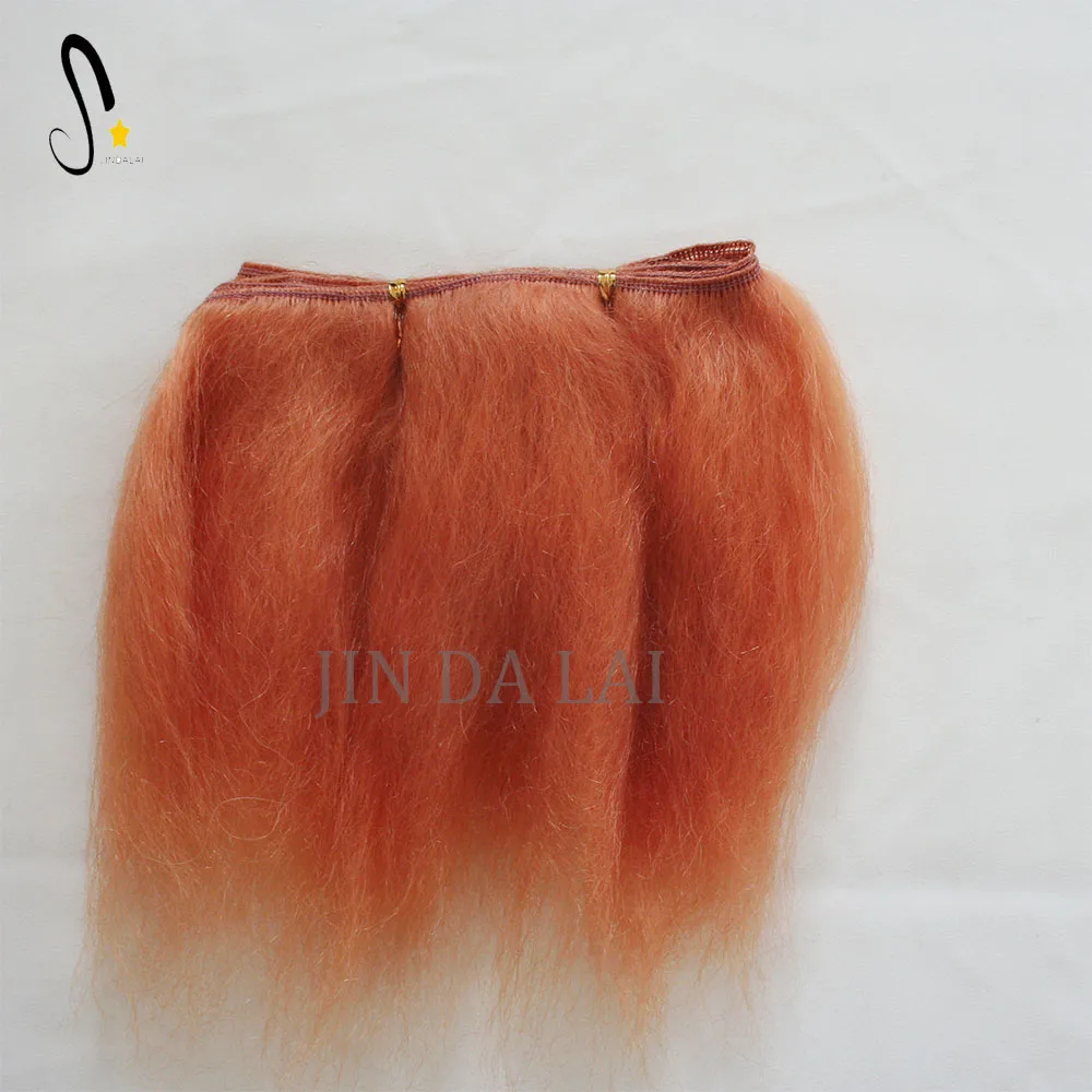 Wholesale 100 percent Mohair weft for doll real Angora Wool Hair doll wig Deep Wavy Mohair Weft Doll