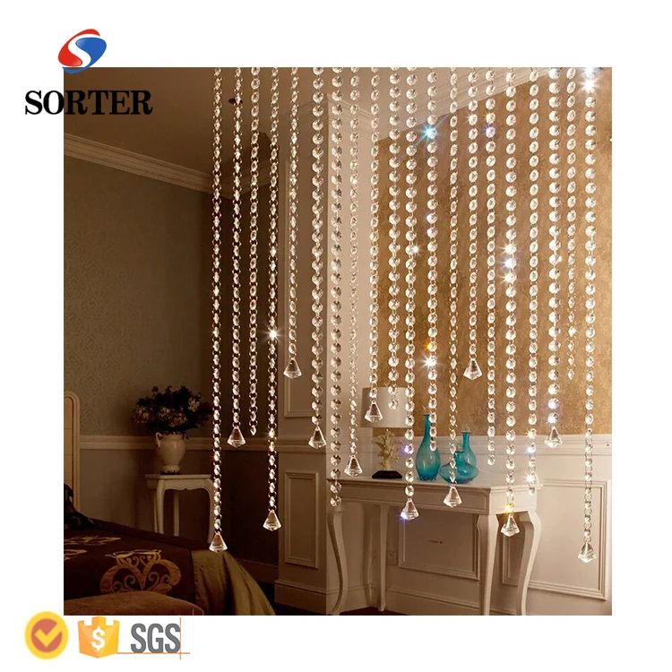 handmade crystal glass bead curtain for wedding backdrop
