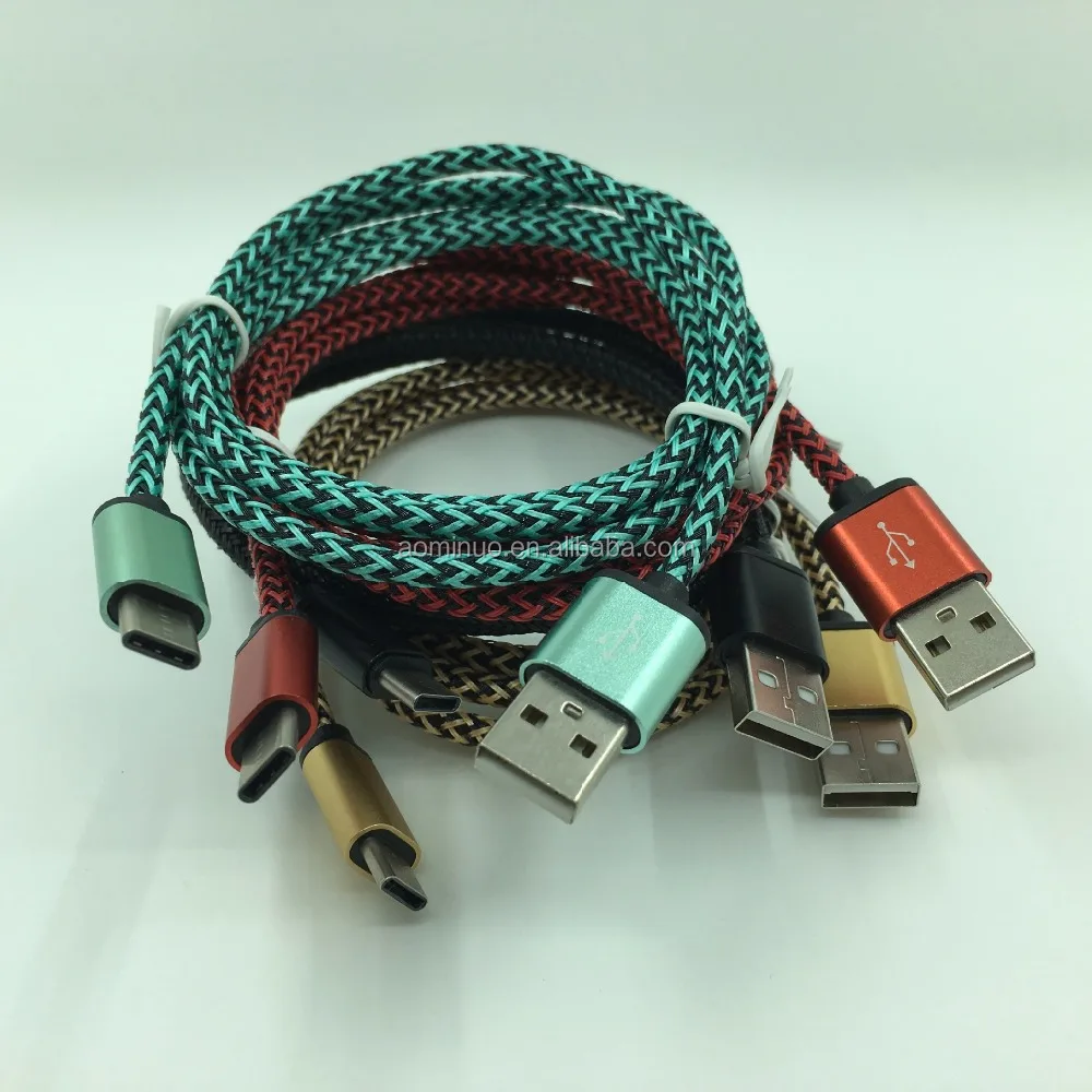 3FT/1 м usb кабель с нейлоновой оплеткой 2.4A быстрой зарядки type C для зарядного устройства и синхронизации данных шнур Samsung Galaxy S8 + Google Pixel