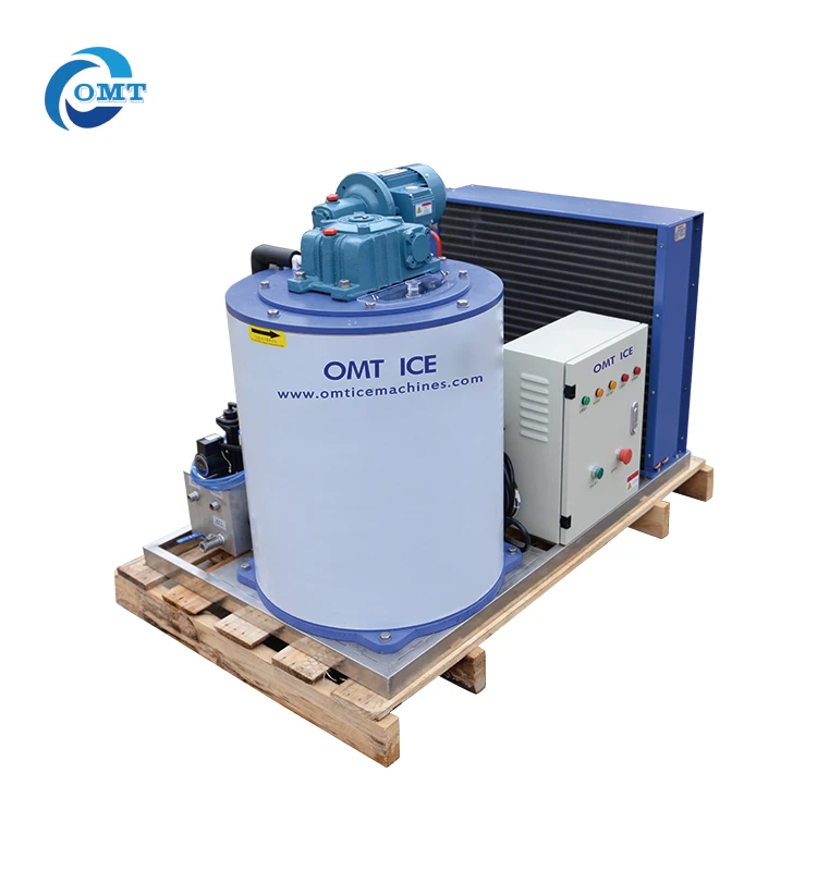 Dry Flake Ice 1tons/24h Salt Water Flake Ice Machine For Seafood Market