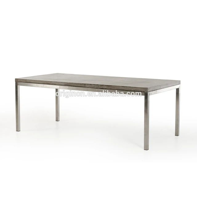 Экологически чистые, в эклектичном стиле, винтажный вид, Столы из Нержавеющей стали с основанием из нержавеющей стали, обеденные бетонные столы