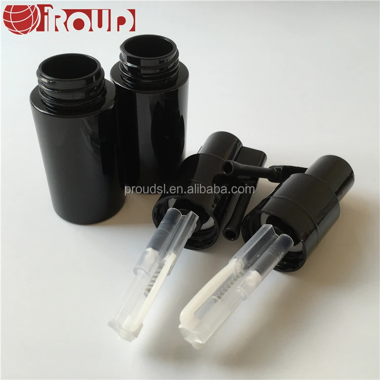 
35ml black empty plastic powder bottle for medicine 