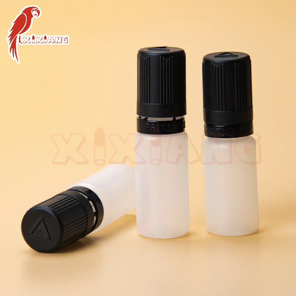 
Tpd 10 мл натуральная полиэтиленовая бутылка с черной плоской крышкой с защитой от детей европейский дизайн 
