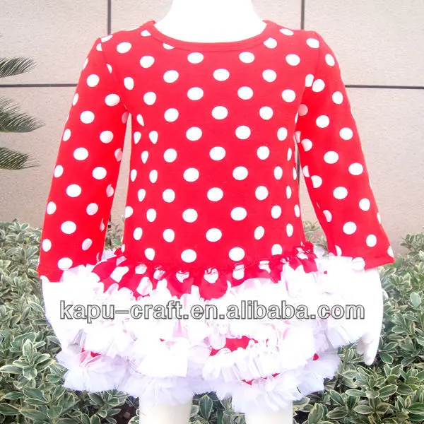 fashion long-sleeve girl polka dot dress