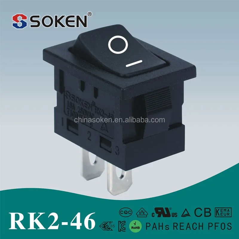 Soken SPST небольшой перекидной переключатель 16a 250 В AC RK2-46