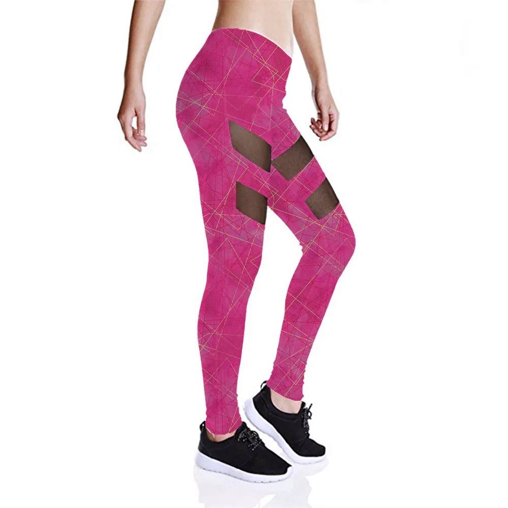new products wholesale fitness clothing gym wear mesh yoga pants womens pink
