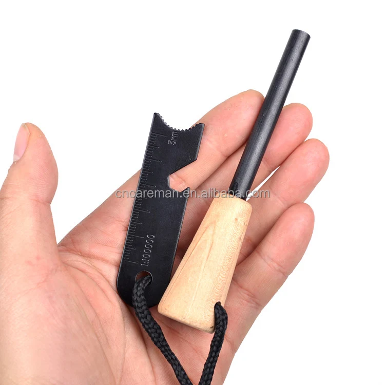 Wooden Handle Fire Starter, Wood Fire Steel/Firesteel/Flint/Fire Kit w/Beer Bottle Opener Striker OEM Orders Accepted