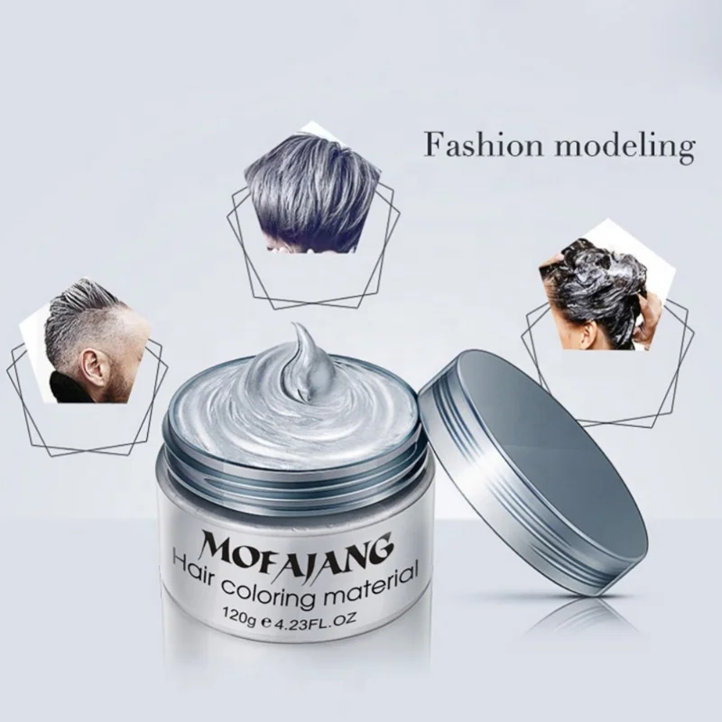 Mofajang Hair Styling Pomade Temporary Disposable Mud Hair Dye Color Wax