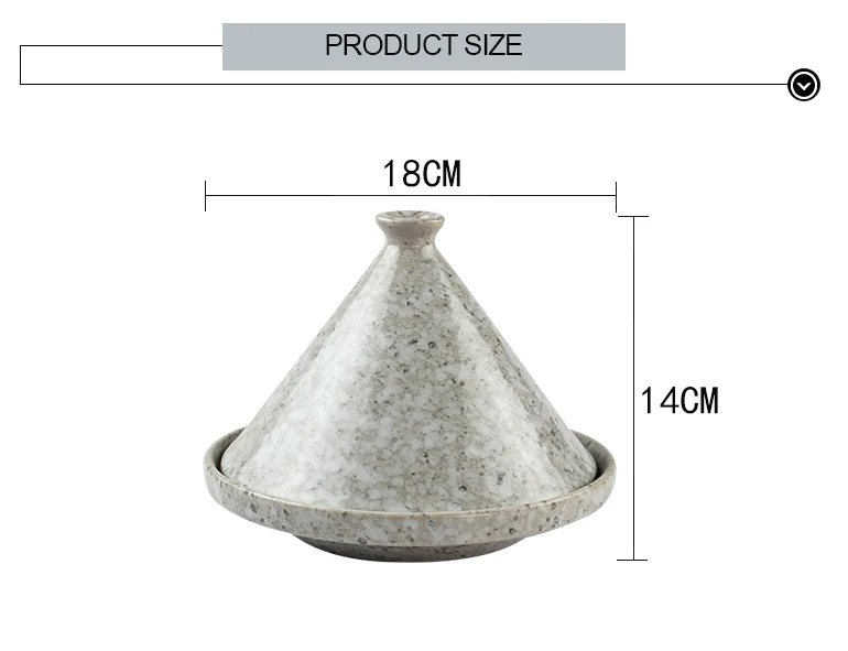 
Custom logo round stoneware tajine moroccan tagines with conical lid 