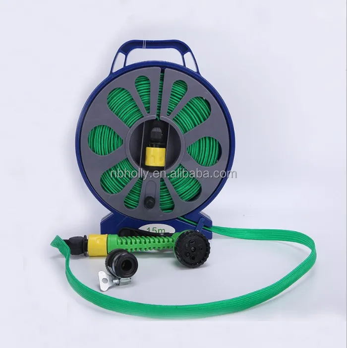 15M Retractable flat garden hose reel with hose