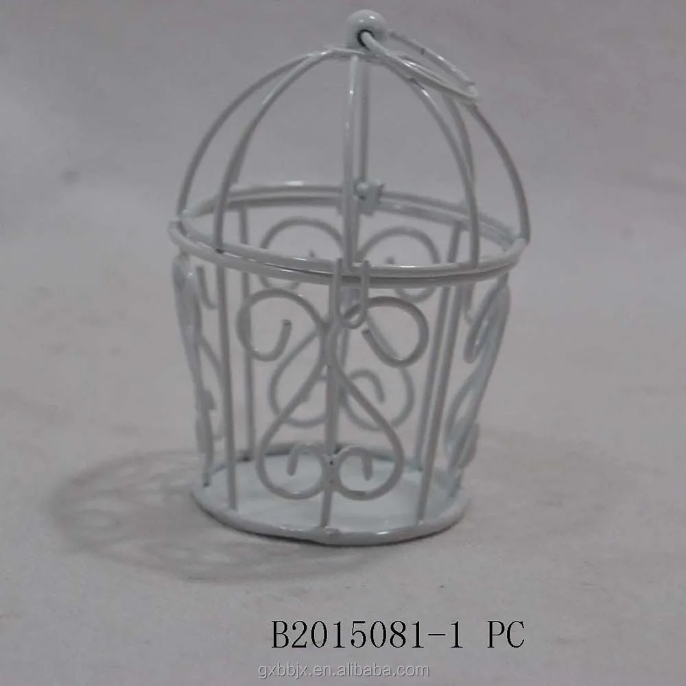 Wholesale handmade Mini White Metal Bird Cages for Wedding Favors & Home Decorations & Crafts