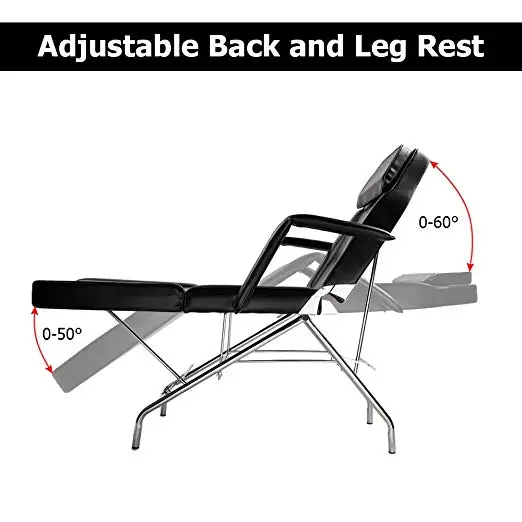 Регулируемый массажный стол, кровать для лица, стул с воском для тату и съемным подлокотником, портативный косметический стул