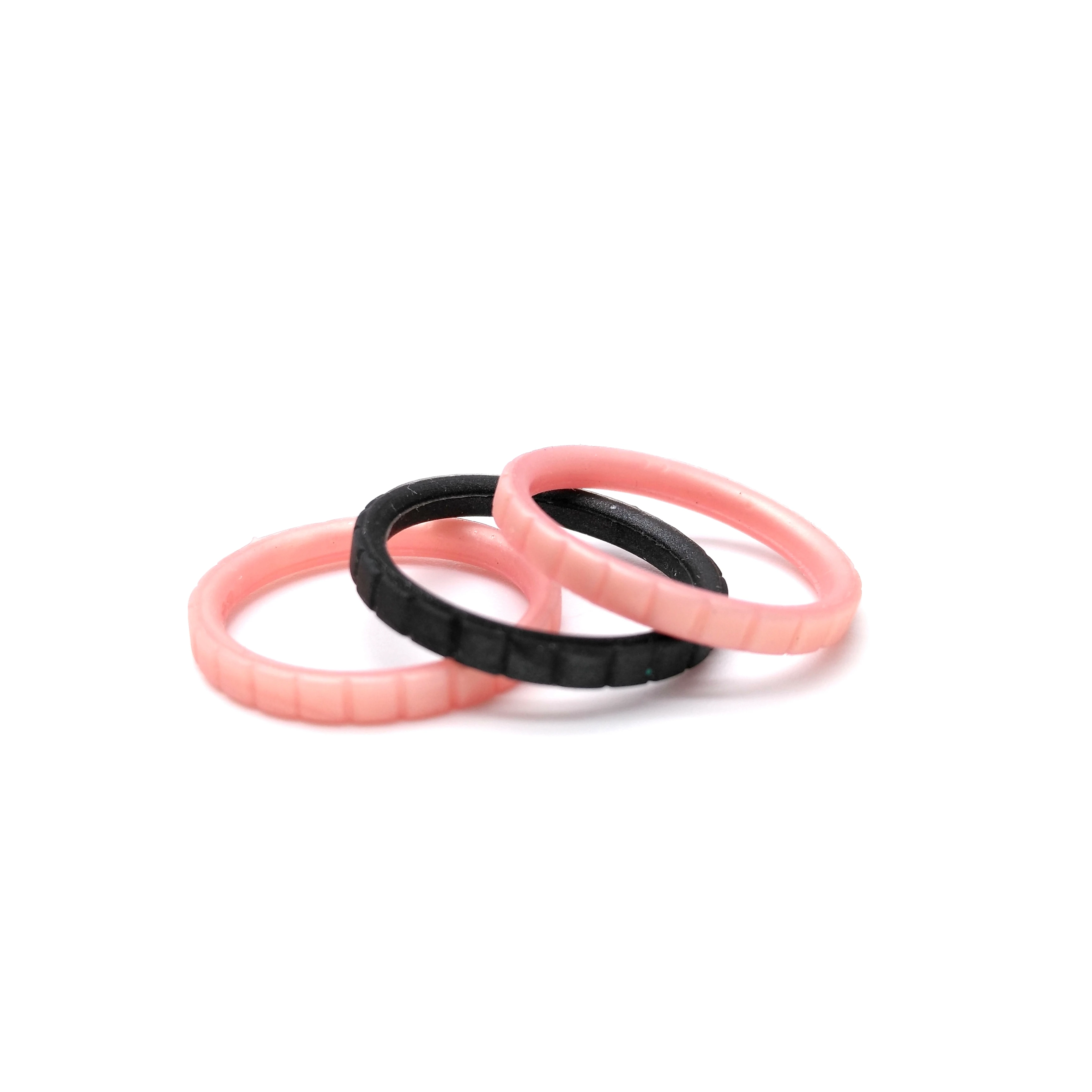 Silicone Wedding Ring for Women, Affordable Thin Line and Point Stackable Silicone Rubber Wedding Bands