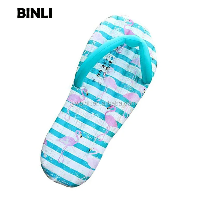 Advertising flip flop water bed inflatable slippers pool float with customized logo