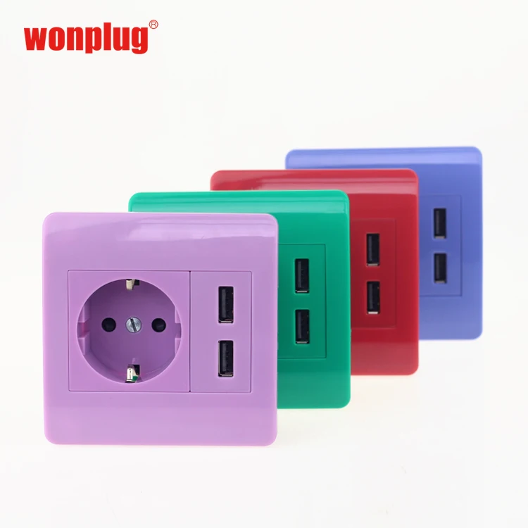 Germany Power UE USB Socket/TVU Approval Wall Socket with USB Port / Schuko Socket Outlet