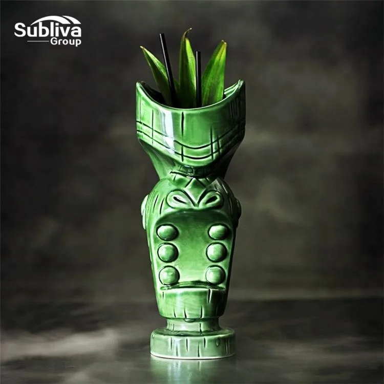 650ml Wholesale ceramic tiki mug tiki bar custom tiki mug