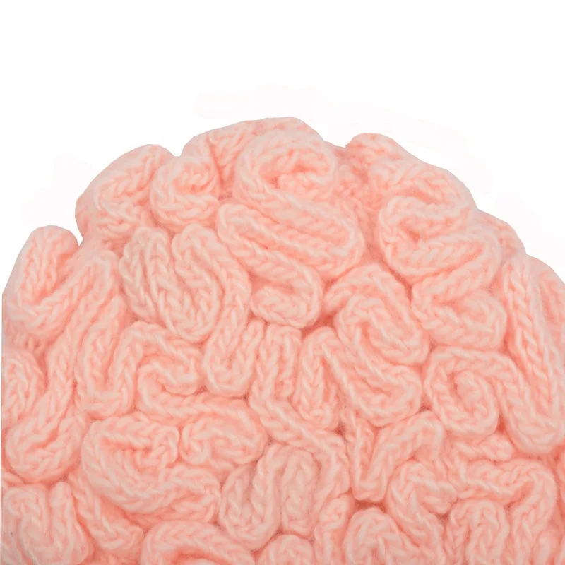 Gorras Tejidas Al Crochet Custom Solid  Acrylic Handmade Brain Hat Crochet Winter Beanie