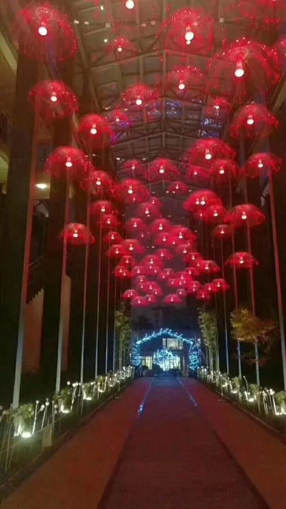 Party hanging decorations with led light inflatable jellyfish lamp for Pub Wedding