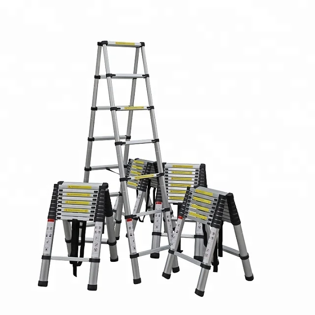 12.5FT Folding Climb Aluminum Ladder Telescopic Extension Step Ladder Multi Purpose ladder stool stairs
