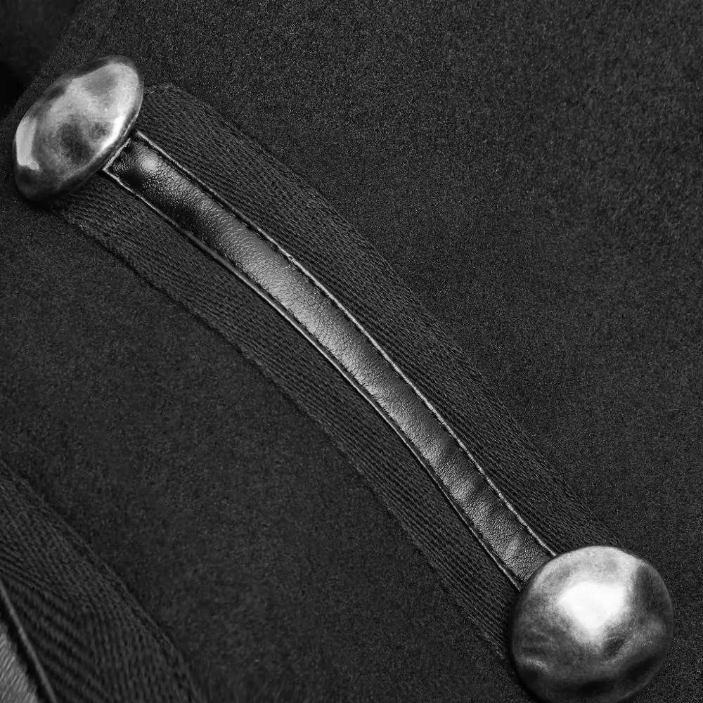 Y-791 PUNK RAVE  Punk Worsted Long Coat long leather winter coat for men