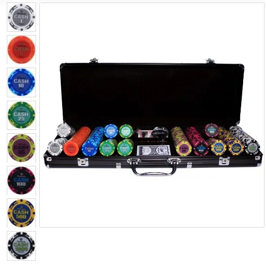Professional casino poker chips set 500 chips in poker box
