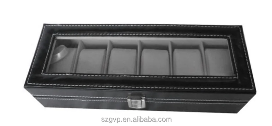 Classic 6 Grid Luxury Refinement Slots Wrist Watches Gift Case Display Boxes Storage Holder