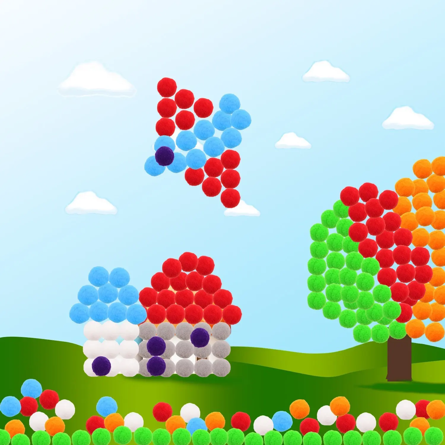 «Сделай сам» для чистки трубок ремесло набор Pom Poms Craft и высококачественные солнцезащитные очки игрушечные глаза самоклеющиеся