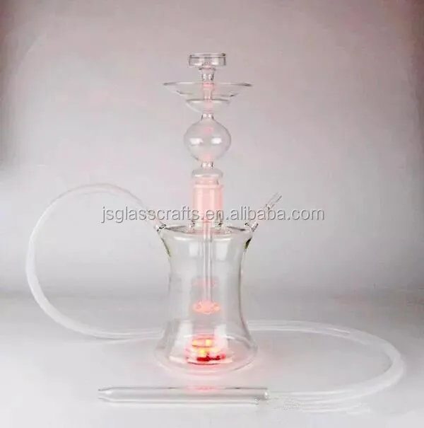 Vary color glass hookah with led glass water pipe hookah shisha