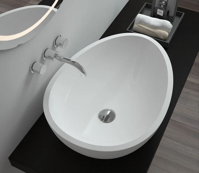 SM-8304 Luxurious vanitary ware Oval natural Stone Sink basin
