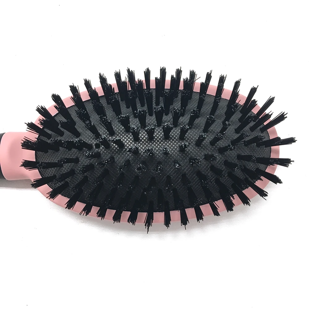 
Osaki Brand Professional Pink Rubber Coating Paddle Hair Brush With Boar Bristle 