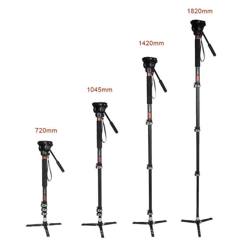 Cayer CF34DVH4 Camera Monopod for Professional Carbon Fiber Video Camera Flexible Tripod Fashional Monopod