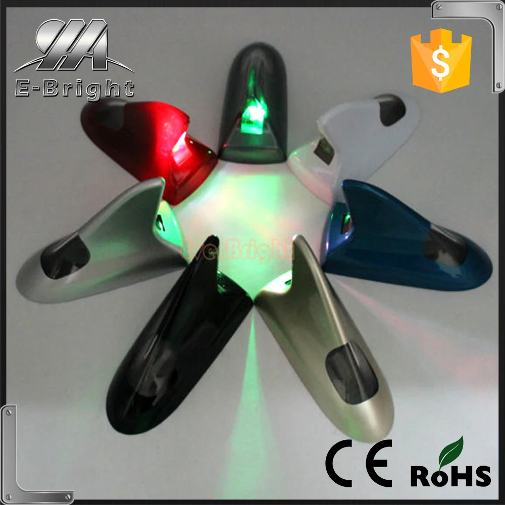 4 Colors Car LED Solar Pileup-prevention Taillight Auto Shark Antenna Warning Alarm Lamps,shark fin antenna gps dvb-t