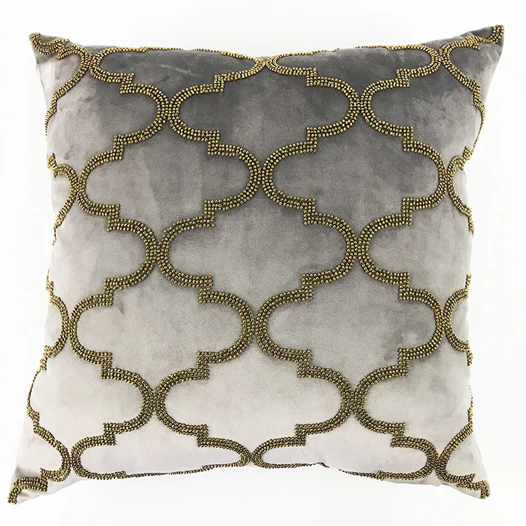 High Quality European Style Luxury Sofa Home Decorative Elegant Throw Velvet Sequin Cushion Cover