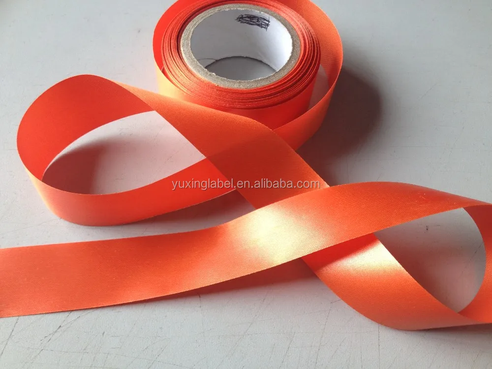 Great Quality Polyester Fabric Tape Double Sided Colorful 50mm Silver Satin Ribbon Label Roll