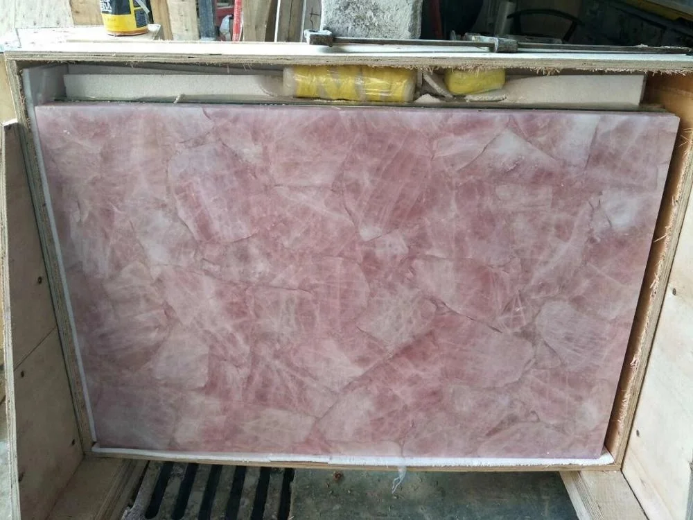
quartz crystal china suppliers Interior Wall decoration natural rose crystal quartz slab 