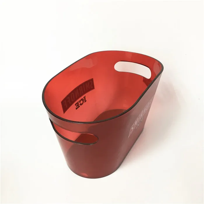 Custom Plastic High Capacity Vodka Beer Transparent Ice Bucket