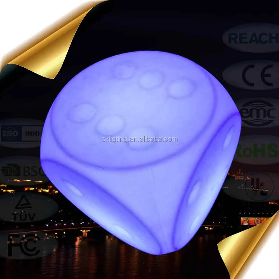 
SX-4040-STL 40*40*40cm Color Changing LED Dice Cube Stool / Luminous LED Dice Cube Stool 