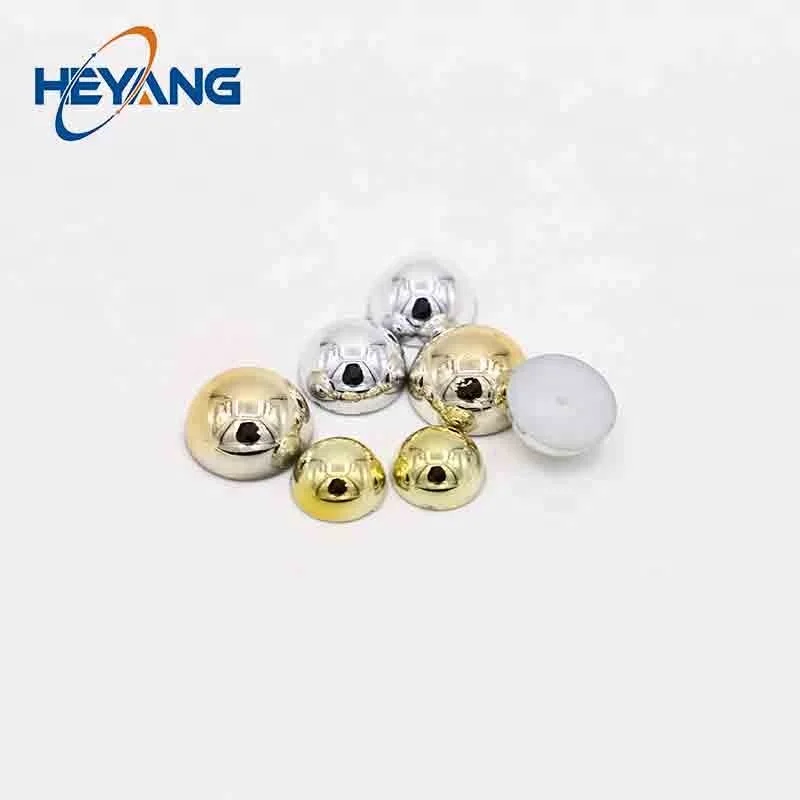 Well-designed plastic accessories semi-circular drilled pearl beads rivets